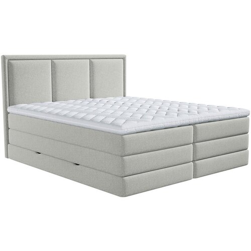 MID.YOU POSTELJA BOXSPRING 200 cm x 220 cm , tekstil svetlo siva Cene