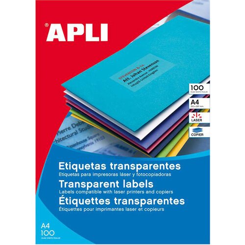 Apli naljepnica prozirna za laser 210x297 20list 1225 Slike