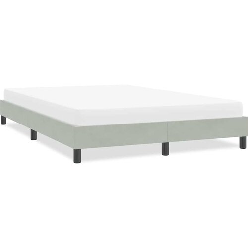 VidaXL posteljni okvir brez vzmetnice svetlo siva 140x210 cm žamet Slike