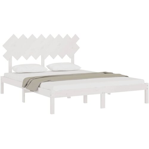  Okvir za krevet bijeli 160x200 cm od masivne borovine Slike