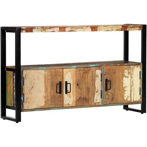  Komoda od masivnog obnovljenog drva 120 x 30 x 75 cm Smeđa Slike