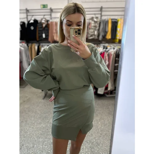 By o la la Khaki sweatshirt dress