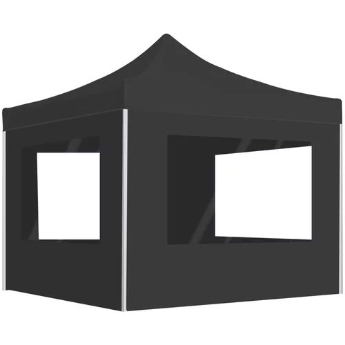 Sklopivi šator za zabave sa zidovima aluminijski 2x2 m antracit