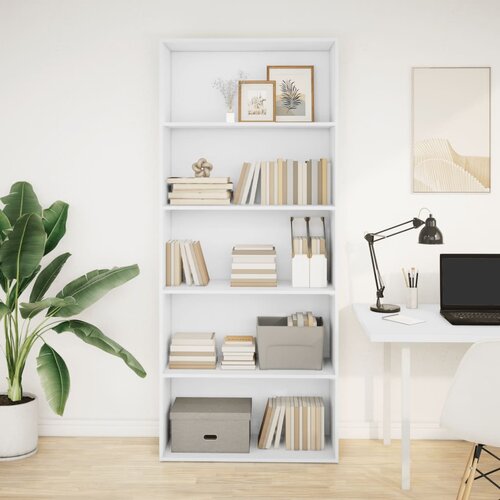 Maison Chic Knjižna omara - Knjižni regal bela 80x30x189 cm inženirski les, (21725101) Slike