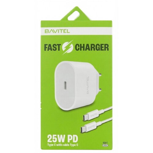 BAVITEL punjač 25W Type C + kabl Type C bela Slike