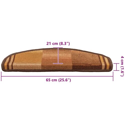  Samoljepljivi otirači za stepenice 15 kom smeđi 65 x 21 x 4 cm Slike