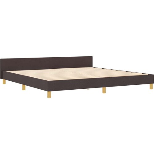  Krevetna konstrukcija Tamno smeđa 200 x 200 cm tkanina Slike