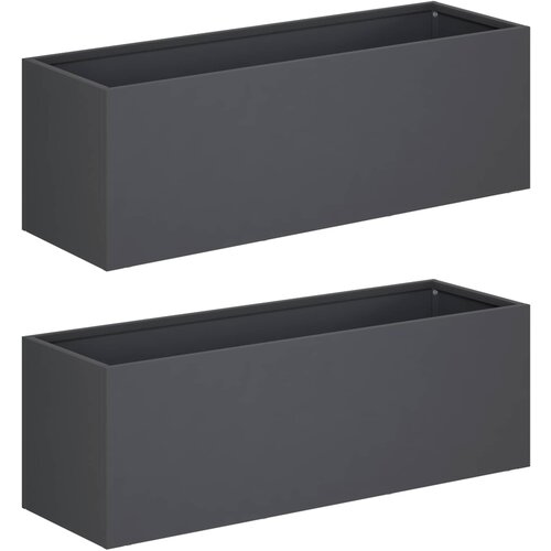 Vrtna saksija 2 kom. Antracit 60 x 20 x 20 cm Čelična vrata Slike