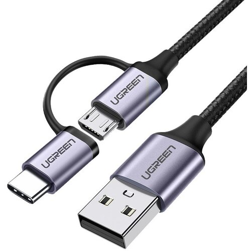 Ugreen usb-a na micro usb + usb-c kabel pleten 1m Cene