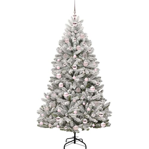 VidaXL Umjetno božićno drvce Zelena i bijela 180 cm PVC i metal Slike