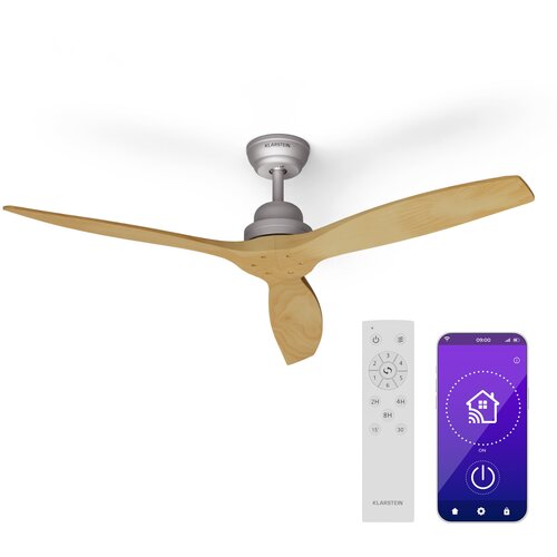 Klarstein Stropni ventilator Santa Elena Smart 52", O 132 cm, 9.060 m3/h, lopatice od pravog drveta, 6 brzina, daljinski upravljač Cijene