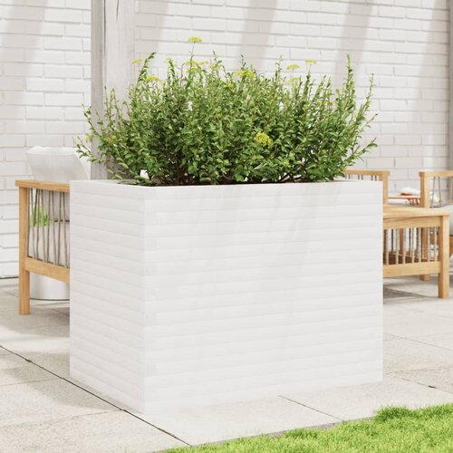  Vrtna sadilica bijela 90x60x68,5 cm od masivne borovine Slike