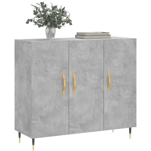  Komoda siva boja betona 90x34x80 cm od konstruiranog drva Slike