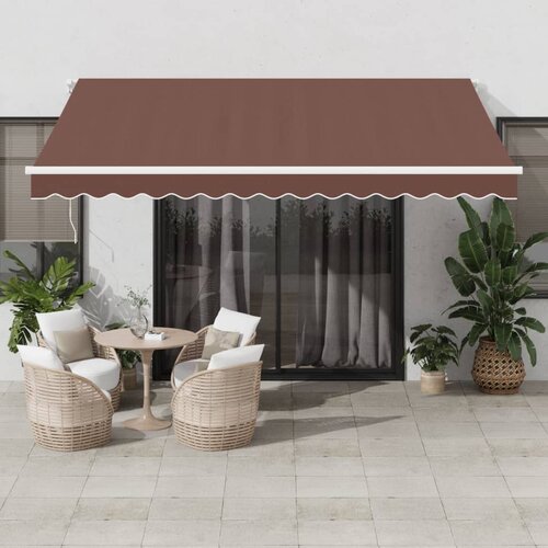 Tenda na ručno uvlačenje s LED smeđa 400 x 350 cm Cijene