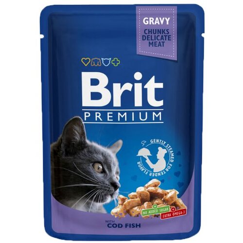 Brit Premium Cat komadići u umaku s bakalarom, vrećica 100 g Slike