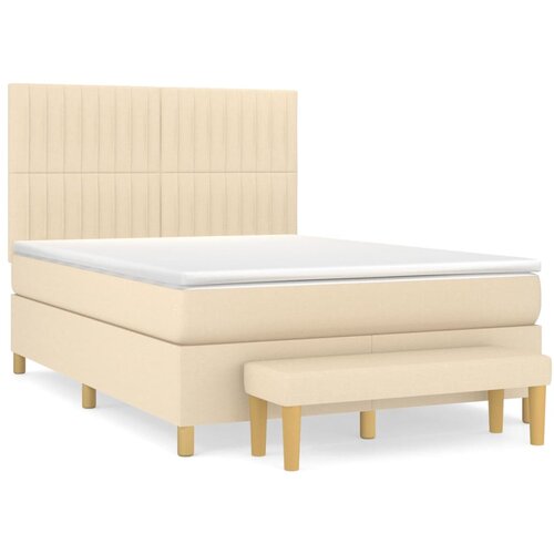 Maison Chic Box spring postelja - Vzmetna postelja z vzmetnico krem 140x200 cm blago SL2086, (21889493) Cene