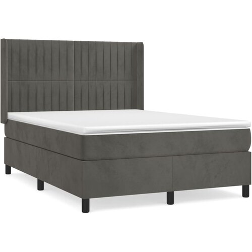 Maison Chic Box spring postelja - Vzmetna postelja z vzmetnico temno siva 140x200 cm žamet SL22122, (21890501) Cene