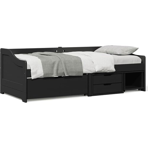  Dnevni krevet s 3 ladice bez madraca "IRUN" crni 90x200 cm Cijene