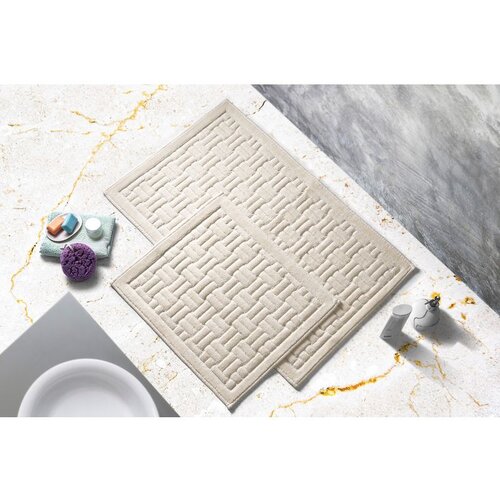  Cottonkt 000014 Cream Bathmat Set (2 Pieces) Cene