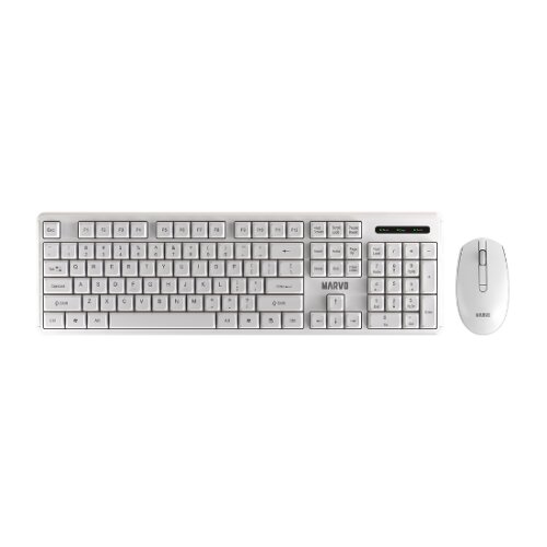 Marvo OFFICE WS005 HR WH brezžični komplet tipkovnice in mi&scaron;ke bele barve - SLO/HR LAYOUT Cene