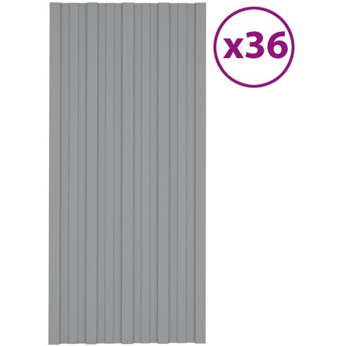 vidaXL Strešni paneli 36 kosov pocinkano jeklo sivi 100x45 cm Cene