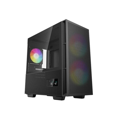 DeepCool Računalni&scaron;ko ohi&scaron;je CH360 Digital, Micro-ATX, ARGB, LCD, kaljeno steklo, črno Cene