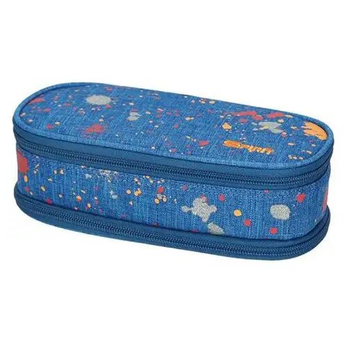 Spirit Modra ovalna peresnica Spirit: z jeans vzorcem in slikarskimi pikami 23 x 10cm Cene
