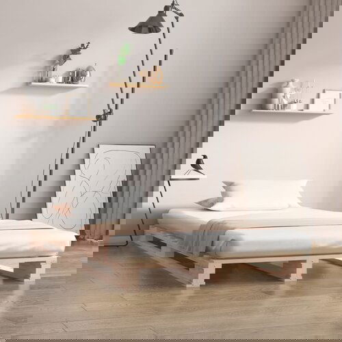 VidaXL Posteljni okvir 90x190 cm trdna borovina 3FT Slike
