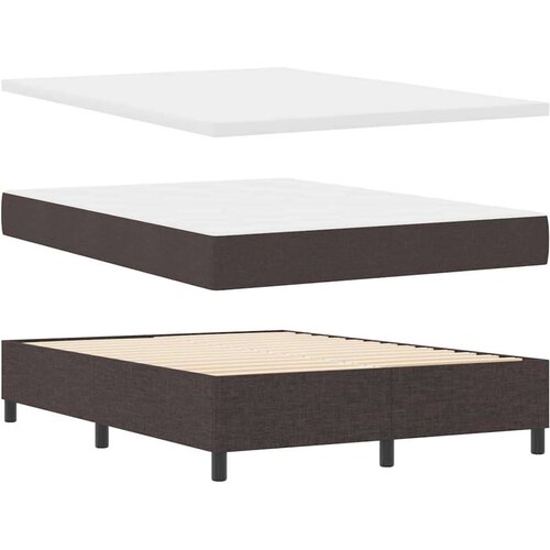 VidaXL Box spring krevet Tamno smeđa 140 x 190 cm tkanina Slike