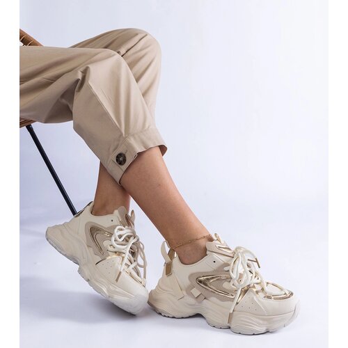 Gemre Beige Women's Sports Sneakers on a Chunky Sole Lien Cijene