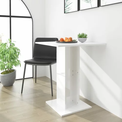 vidaXL Bistro stol visoki sjaj bijeli 60 x 60 x 75 cm od iverice