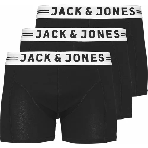 Jack & Jones Moške spodnje hlače Boxer 3 pak Črna