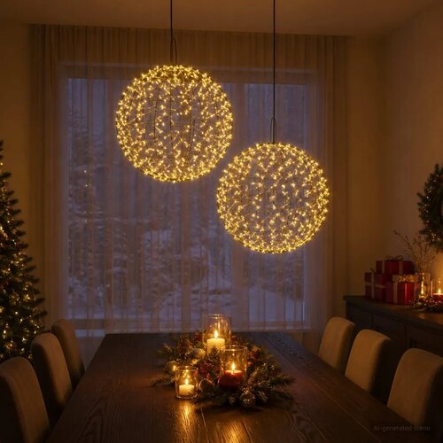  Božićni vrh svjetla 2 kom. 1900 LED lampica Topla bijela - Topla bijela &amp;Oslash; 60 x 63 cm 2 Slike