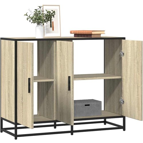 VidaXL Komoda sonoma hrast 94x35x76 cm inženirski les Slike
