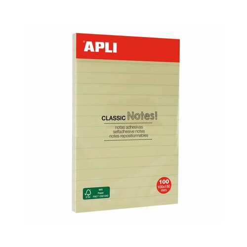 Apli Samolepilni lističi , črtasti, 100 mm x 150 mm, 100 lističev, rumeni Slike