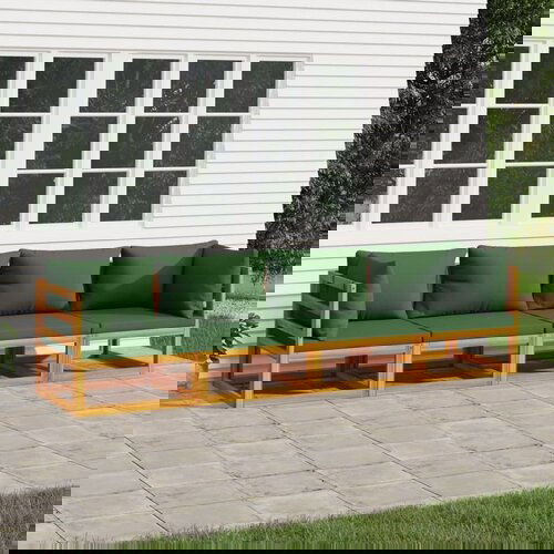  4-dijelna vrtna garnitura sa zelenim jastucima od masivnog drva Cijene