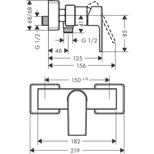 Hansgrohe 71650000 Vernis Shape stenska armatura za tu&amp;scaron; Slike