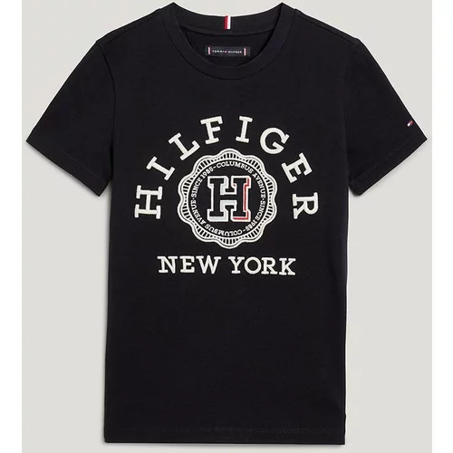 Tommy Hilfiger Dječja pamučna majica kratkih rukava boja: crna, s tiskom