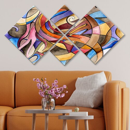 Wallity slika 4MDF349797698, 60x115 cm, 4 dela Cene