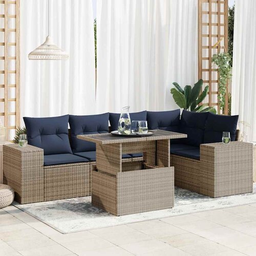  6-dijelni set vrtnih sofa s jastucima crni od poliratana bagrem Cijene