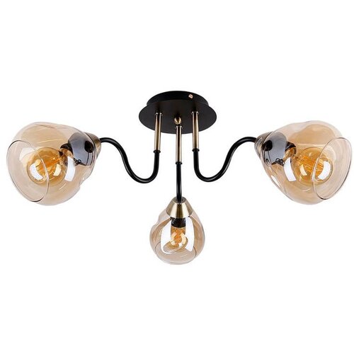 Candellux Lighting stropna svetilka s steklenim senčnikom v črni in zlati barvi unica - candellux lighting Cene