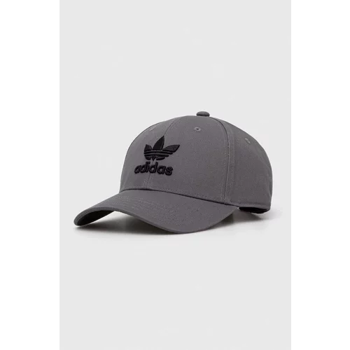 Adidas Bombažna bejzbolska kapa siva barva