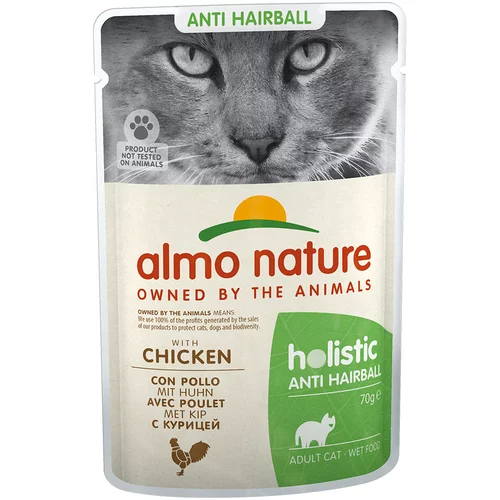 Holistic Almo Nature Anti Hairball - Varčno pakiranje: s piščancem 24 x 70 g
