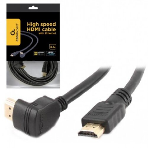 HDMI490 15 Gembird HDMI kabl 4K UHD, Ethernet, konektor pod uglom 90 stepeni 4,5m Slike