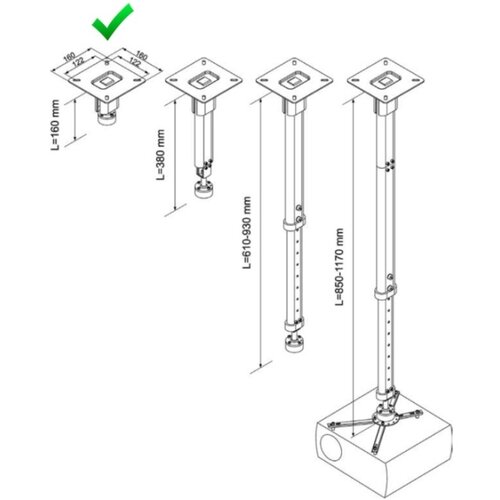 Vega CM 25-160 univerzalni plafonski nosač za projektor Cene