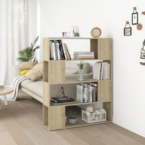 VidaXL Knjižna omara za razdelitev prostora sonoma hrast 100x24x124 cm Slike
