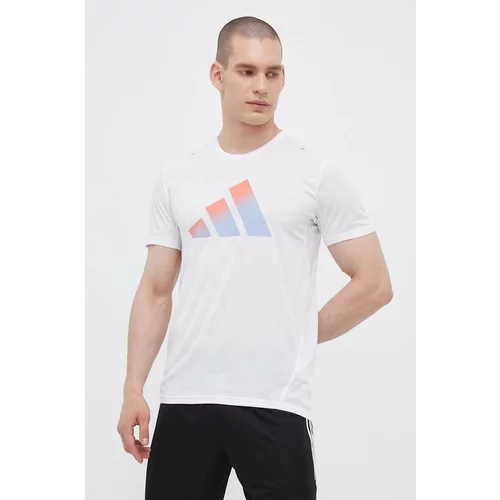 Adidas Kratka majica za tek Run Icons bela barva