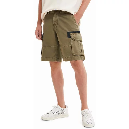 Desigual Pamučne kratke hlače boja: zelena