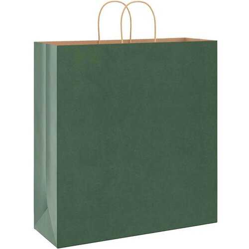  Papirnate vrećice 250 kom s ručkama zelene 45x17x48 cm Slike