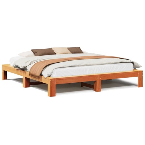 VidaXL Okvir kreveta bez madraca vo&amp;scaron;tano smeđi 200x200 cm od borovine Slike